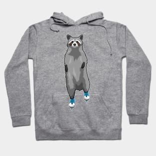 Racoon at Ice skating with Ice skates Hoodie